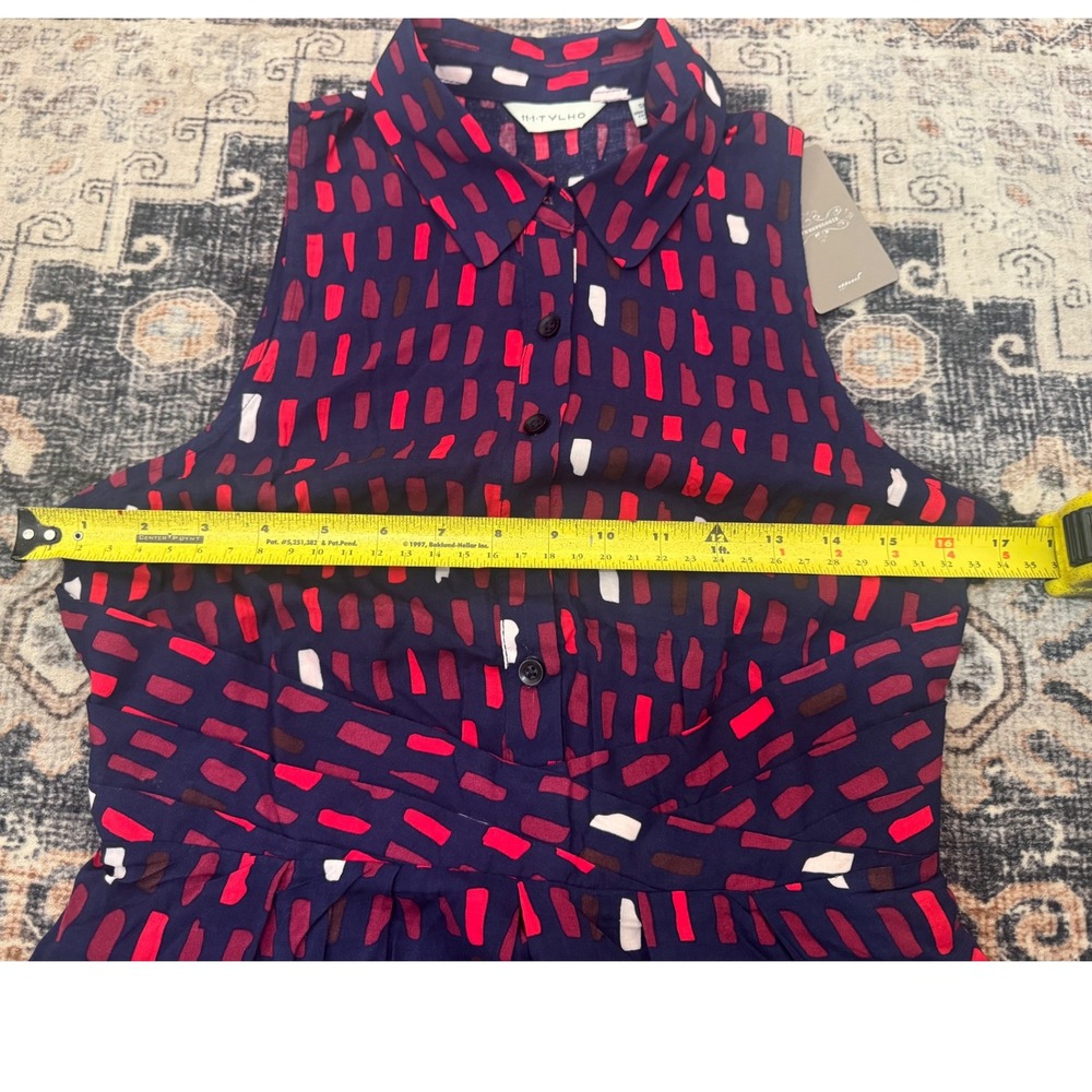 Anthropologie 1.1 Tylho Collared Sleeveless Fit and Flare Geometric Print Small - Picture 3 of 8